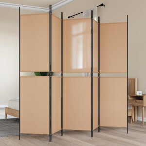 vidaXL 5-panelen kamerscherm Beige 250 x 200 cm Stof