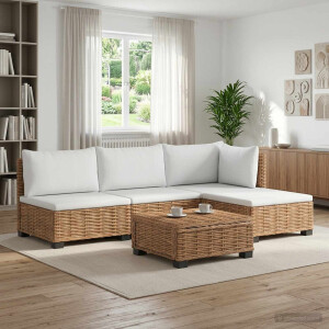 vidaXL 5 st Rieten Loungeset met Kussens GENDT Natuurlijk rattan