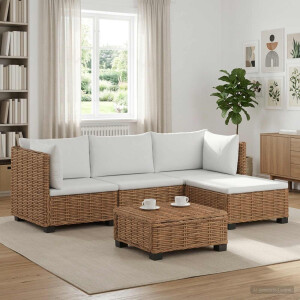 vidaXL 5 st Rieten Loungeset met Kussens GENDT Natuurlijk rattan