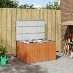 vidaXL Buitenopslagdoos Gegalvaniseerd staal 150 x 101 x 91 cm Hout