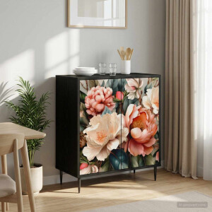 vidaXL Dressoir BORNE Zwart eiken 69 x 33 x 76 cm Bewerkt hout