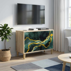 vidaXL Tv-meubel WIJHE 69 x 33 x 50 cm Sonoma Bewerkt hout