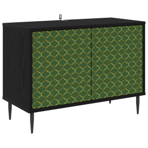 vidaXL Tv-meubel GELEEN 69 x 33 x 50,5 cm Zwart eiken Bewerkt hout