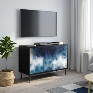 vidaXL Tv-meubel RAALTE 69 x 33 x 50,5 cm Zwart eiken Bewerkt hout