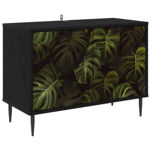 vidaXL Tv-meubel ELBURG 69 x 33 x 50,5 cm Zwart eiken Bewerkt hout