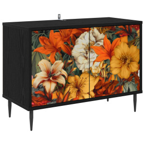 vidaXL Tv-meubel GENNEP 69 x 33 x 50,5 cm Zwart eiken Bewerkt hout