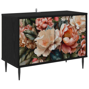 vidaXL Tv-meubel BORNE 69 x 33 x 50,5 cm Zwart eiken Bewerkt hout