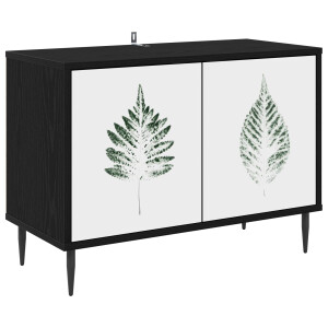 vidaXL Tv-meubel HANAU 69 x 33 x 50,5 cm Zwart eiken Bewerkt hout