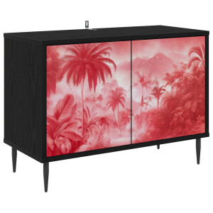 vidaXL Tv-meubel AACHEN 69 x 33 x 50,5 cm Zwart eiken Bewerkt hout