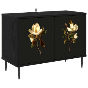 vidaXL Tv-meubel BREMEN 69 x 33 x 50,5 cm Zwart eiken Bewerkt hout