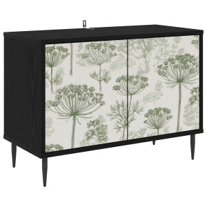 vidaXL Tv-meubel GOTHA 69 x 33 x 50,5 cm Zwart eiken Bewerkt hout