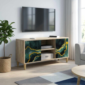vidaXL Tv-meubel WIJHE 102 x 33 x 50 cm Sonoma Bewerkt hout