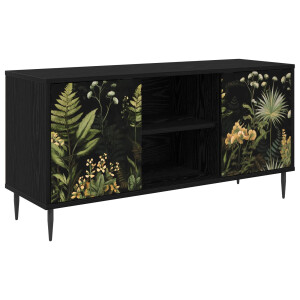 vidaXL Tv-meubel RHENEN 102 x 33 x 51 cm Zwart eiken Bewerkt hout