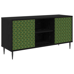 vidaXL Tv-meubel GELEEN 102 x 33 x 51 cm Zwart eiken Bewerkt hout