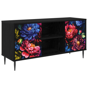 vidaXL Tv-meubel KIEL 102 x 33 x 51 cm Zwart eiken Bewerkt hout