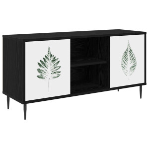 vidaXL Tv-meubel HANAU 102 x 33 x 51 cm Zwart eiken Bewerkt hout