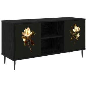vidaXL Tv-meubel BREMEN 102 x 33 x 51 cm Zwart eiken Bewerkt hout