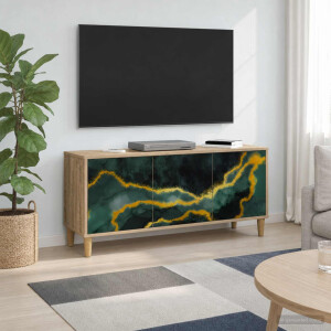 vidaXL Tv-meubel WIJHE 102 x 33 x 50 cm Sonoma Bewerkt hout