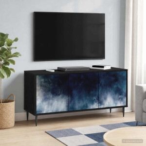 vidaXL Tv-meubel RAALTE 102 x 33 x 51 cm Zwart eiken Bewerkt hout