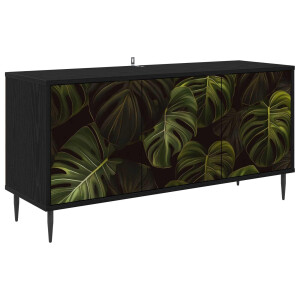 vidaXL Tv-meubel ELBURG 102 x 33 x 51 cm Zwart eiken Bewerkt hout