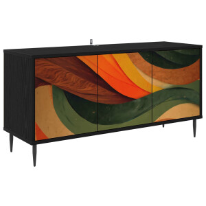 vidaXL Tv-meubel BONN 102 x 33 x 51 cm Zwart eiken Bewerkt hout