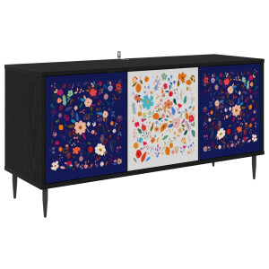 vidaXL Tv-meubel MAINZ 102 x 33 x 51 cm Zwart eiken Bewerkt hout