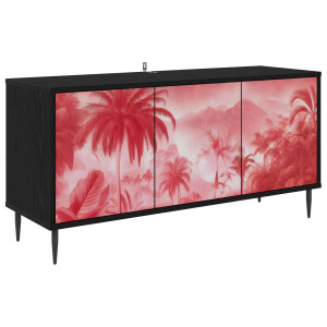 vidaXL Tv-meubel AACHEN 102 x 33 x 51 cm Zwart eiken Bewerkt hout