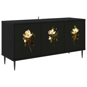 vidaXL Tv-meubel BREMEN 102 x 33 x 51 cm Zwart eiken Bewerkt hout
