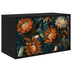 vidaXL Wandgemonteerd tv-meubel LOCHEM 69 x 33 x 40 cm Zwart eiken