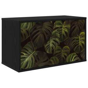 vidaXL Wandgemonteerd tv-meubel ELBURG 69 x 33 x 40 cm Zwart eiken