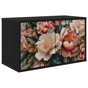 vidaXL Wandgemonteerd tv-meubel BORNE 69 x 33 x 40 cm Zwart eiken