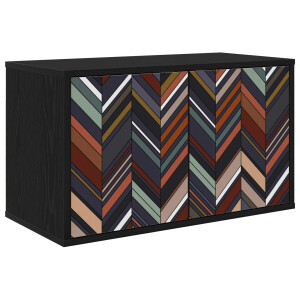 vidaXL Wandgemonteerd tv-meubel OMMEN 69 x 33 x 40 cm Zwart eiken