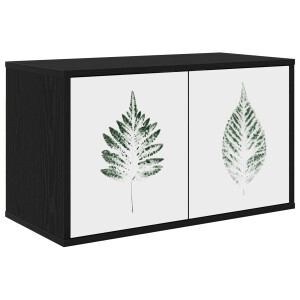 vidaXL Wandgemonteerd tv-meubel HANAU 69 x 33 x 40 cm Zwart eiken