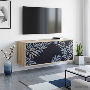 vidaXL Wandgemonteerd tv-meubel DOKKUM 102 x 33 x 40 cm Sonoma Eiken