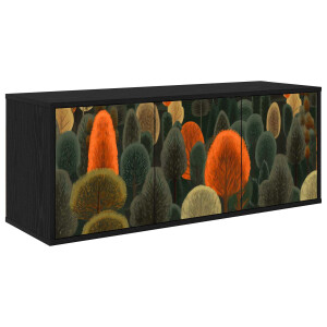 vidaXL Wandgemonteerd tv-meubel ZAANDAM 102 x 33 x 40 cm Zwart eiken