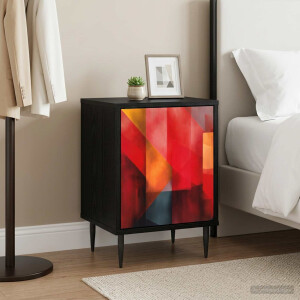 vidaXL Nachtkastje HEESCH Zwart eiken 36 x 33 x 51 cm Bewerkt hout