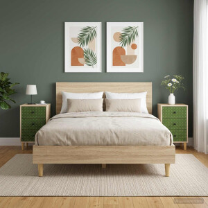 vidaXL Nachtkastje GELEEN 2 st Sonoma Eiken 36 x 33 x 60 cm