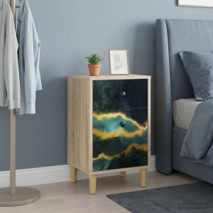 vidaXL Nachtkastje WIJHE Sonoma Eiken 36 x 33 x 60 cm Bewerkt hout