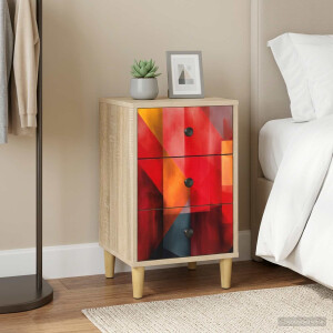 vidaXL Nachtkastje HEESCH Sonoma Eiken 36 x 33 x 60 cm Bewerkt hout