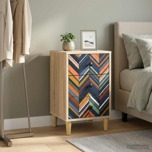 vidaXL Nachtkastje OMMEN Sonoma Eiken 36 x 33 x 60 cm Bewerkt hout