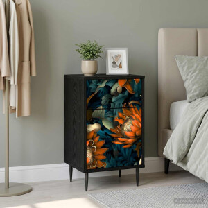 vidaXL Nachtkastje LOCHEM Zwart eiken 36 x 33 x 61 cm Bewerkt hout
