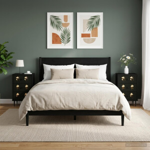 vidaXL Nachtkastje BREMEN 2 st Zwart eiken 36 x 33 x 61 cm