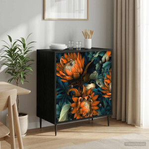 vidaXL Ladekast LOCHEM Oranje print 66 x 36,5 x 76 cm Bewerkt hout