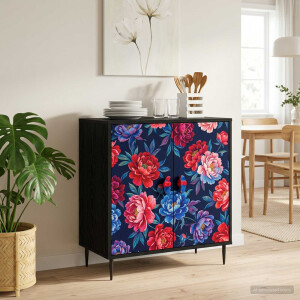 vidaXL Ladekast HEESCH Kleurblokprint 66 x 36,5 x 76 cm Bewerkt hout