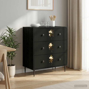 vidaXL Ladekast BREMEN Magnolia print 66 x 36,5 x 76 cm Bewerkt hout