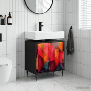 vidaXL Badkamerkast HEESCH Zwart eiken 60 x 40 x 61 cm Bewerkt hout