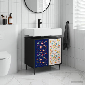 vidaXL Badkamerkast MAINZ Zwart eiken 60 x 40 x 61 cm Bewerkt hout