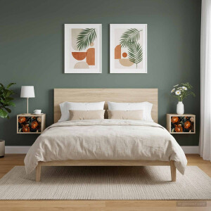vidaXL Wandkastje LOCHEM 2 st Sonoma Eiken 36 x 33 x 25 cm