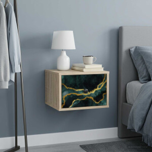 vidaXL Wandkastje WIJHE Sonoma Eiken 36 x 33 x 25 cm Bewerkt hout