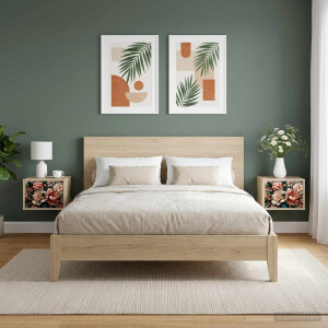 vidaXL Wandkastje BORNE 2 st Sonoma Eiken 36 x 33 x 25 cm Bewerkt hout